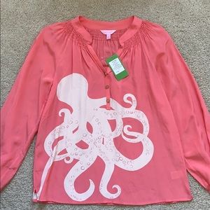 NWT Lilly Pulitzer Elsa Silk Blouse